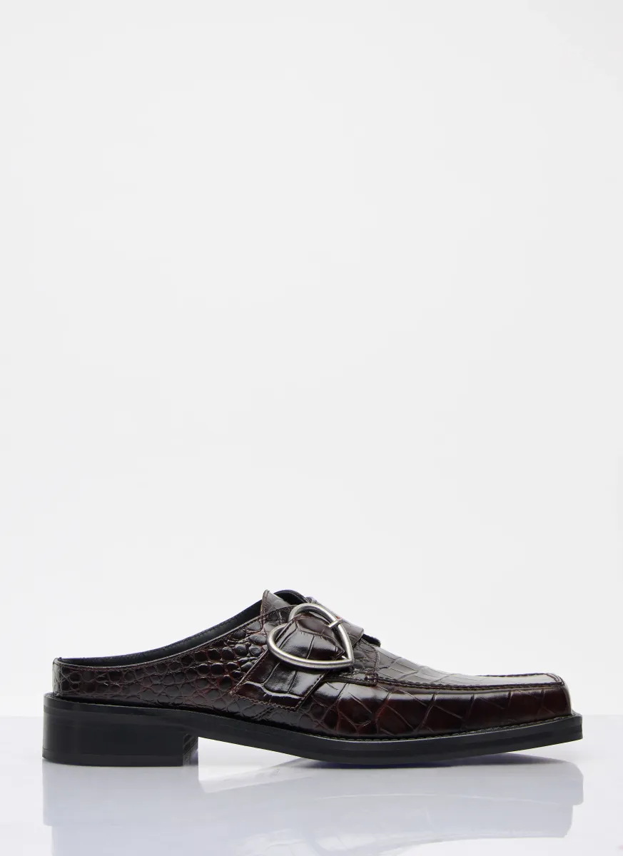 Square Toe Buckle Mules