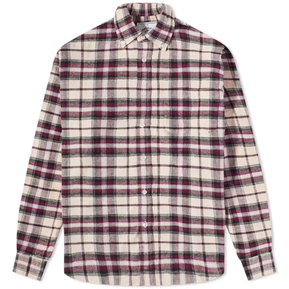 Raspberry Button Down Check Shirt