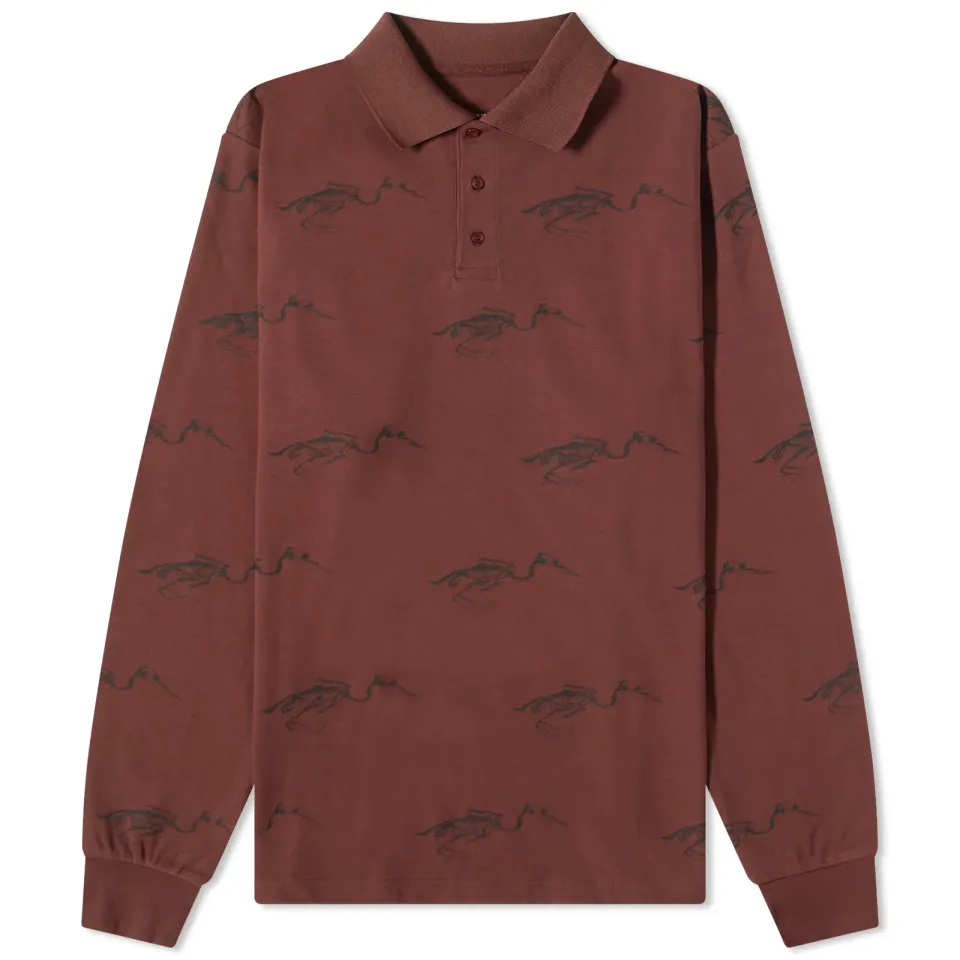 Long Sleeve Bird Pique Polo