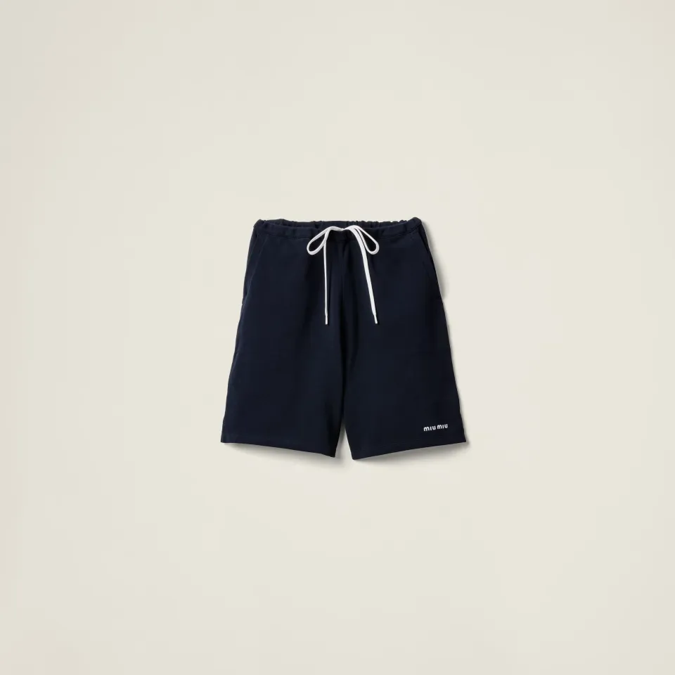 Embroidered piqué shorts