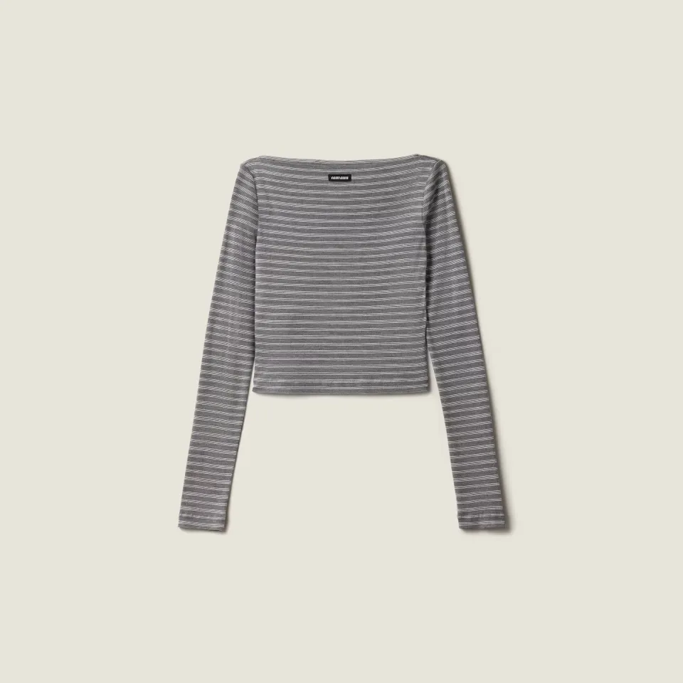 Striped jersey top