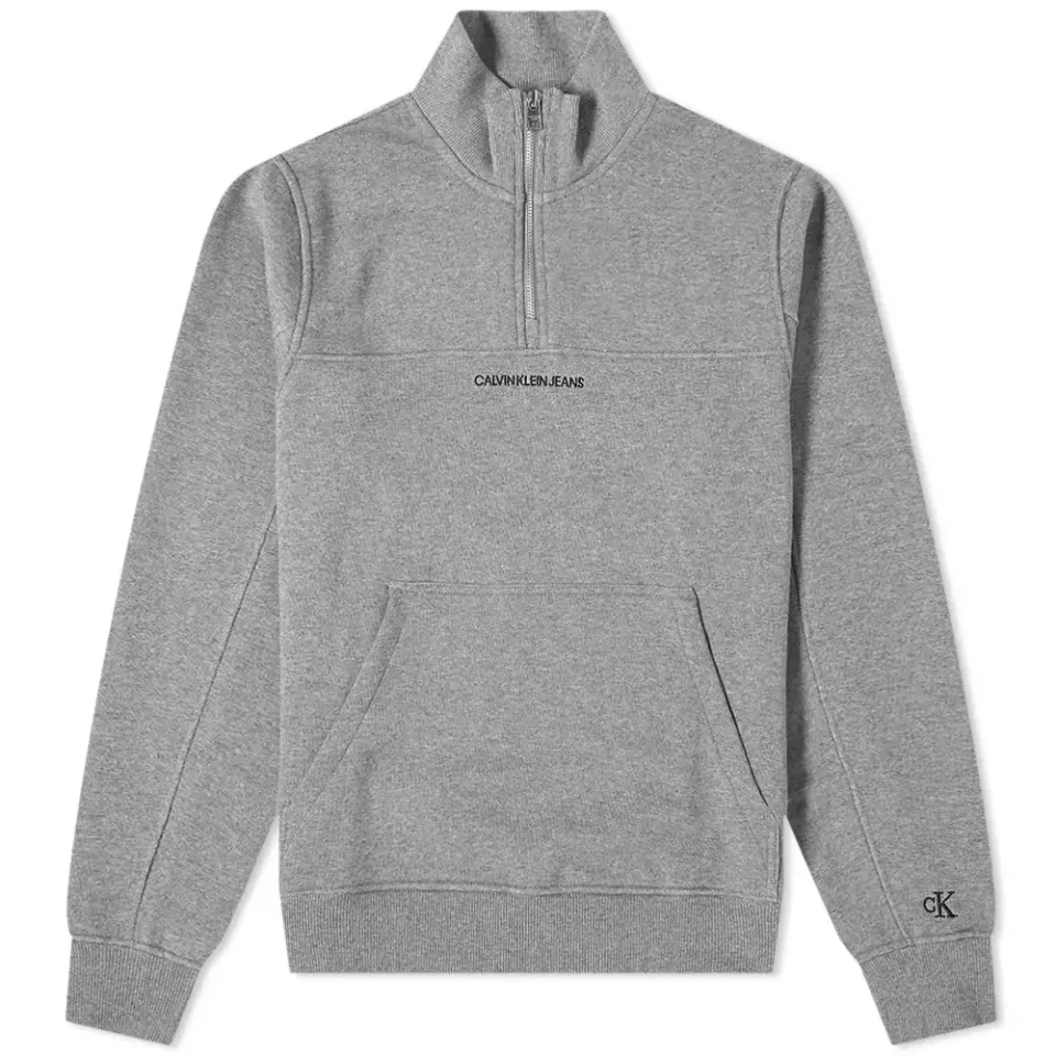 Embroidered Logo Quarter Zip Knit