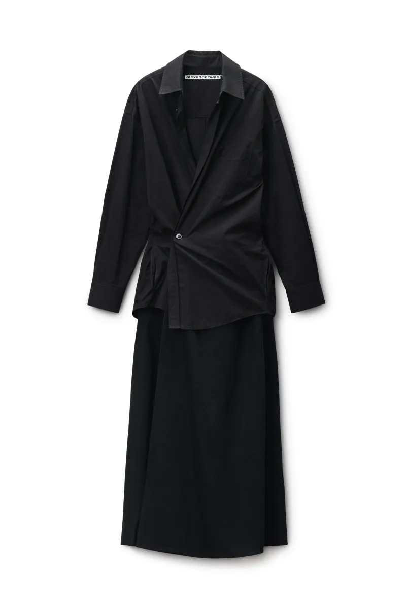 Pre-styled Wrap Mini Dress in Cotton