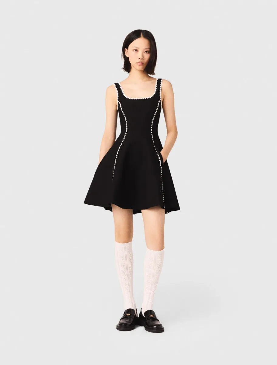 Short dress with topstitch details