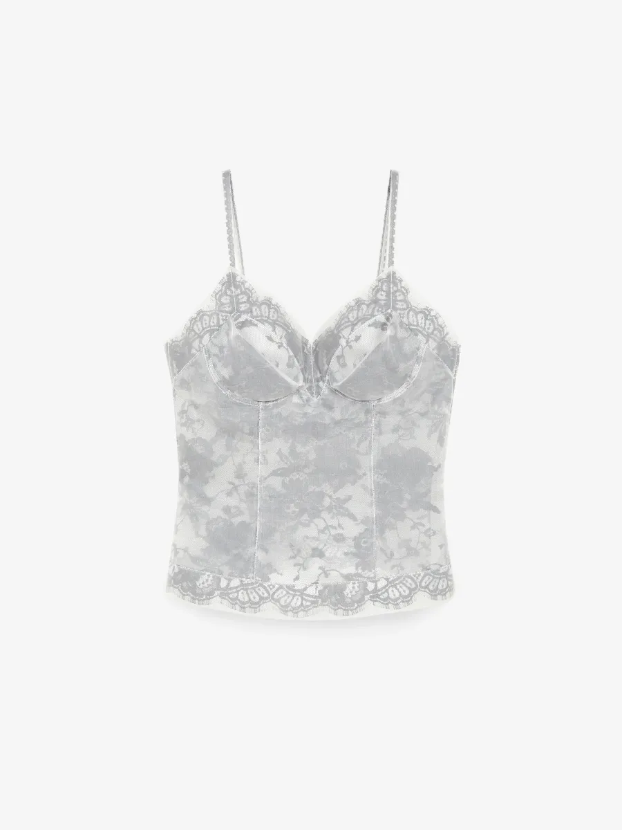 Floral Lace Organza Top