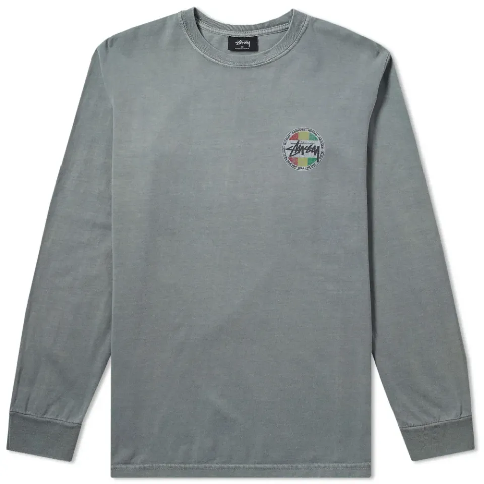Long Sleeve Vintage Dot Pigment Dyed Tee