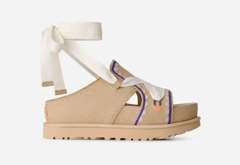 Goldenstar Hi Artistitch Sandal, Suede/Polyester/Cotton