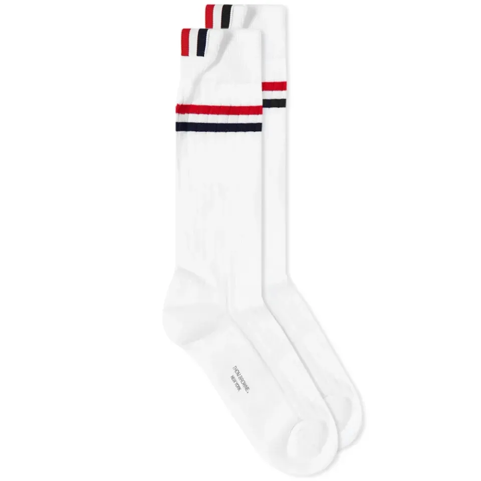 Athletic RWB Rib Mid Calf Sock