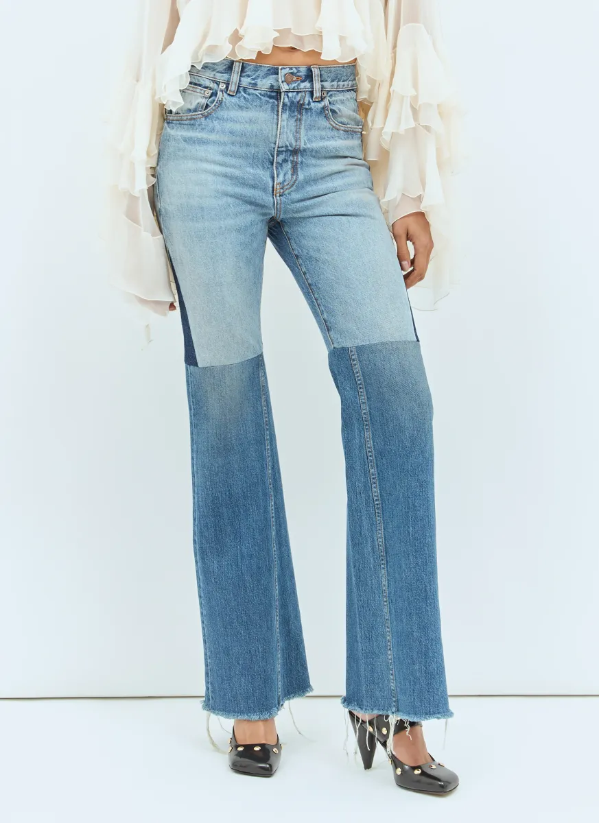 Flared Patchwork Jeans