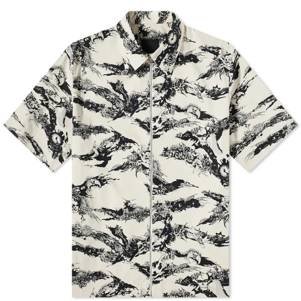 Tiger Camo Short Sleeve Zip Shirt