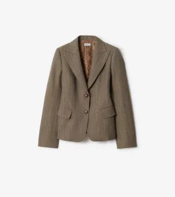 Mouliné Wool Tailored Jacket in Coffee brown melange