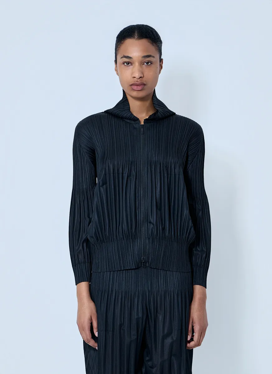 Pleated Zip-Up Jacket