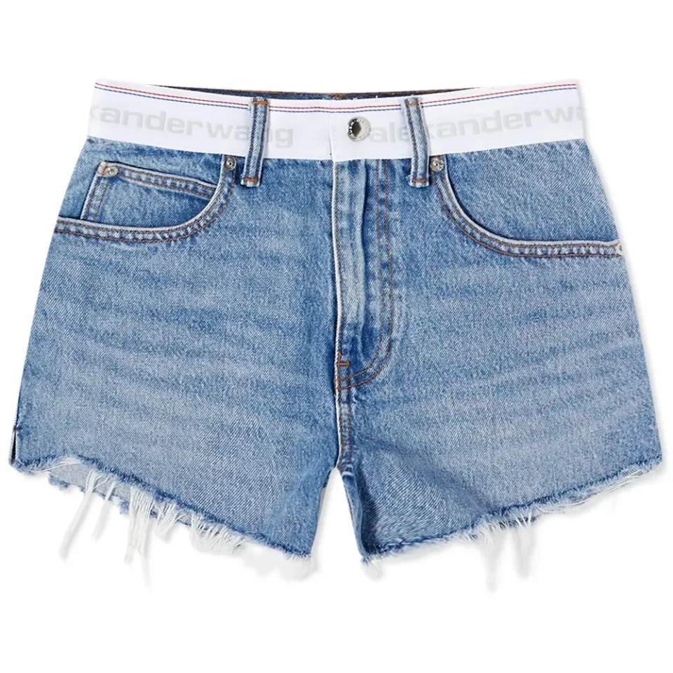 High Rise Bite Denim Shorts