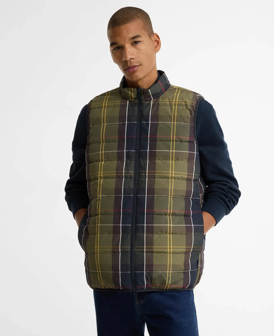 Reversible Tartan Puffer Gilet