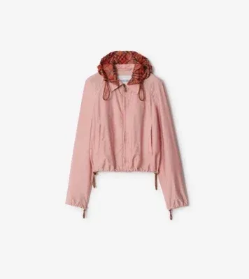 Cropped Newcott Hooded Jacket in Begonia pink