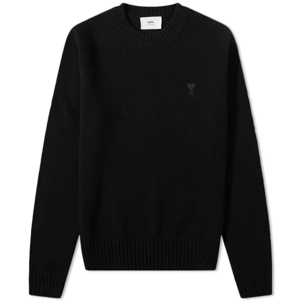 AMI Tonal Small A Heart Crew Knit