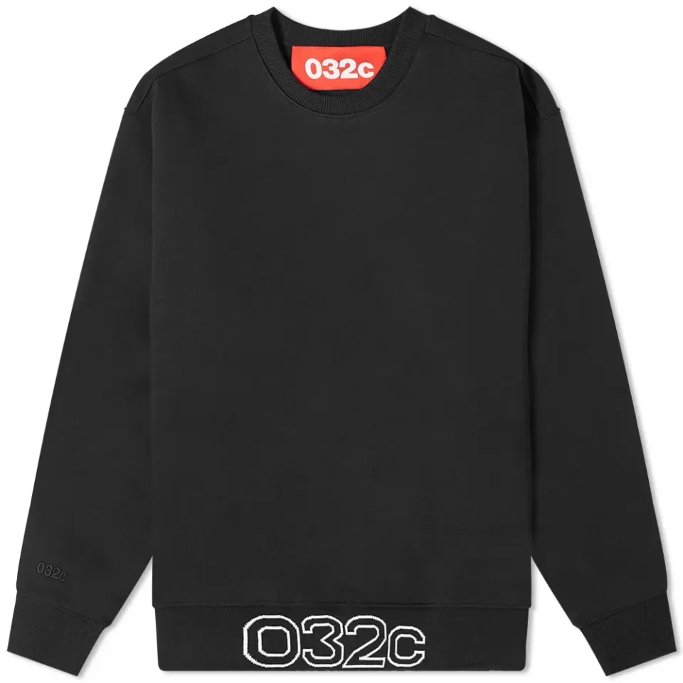 Logo Rib Arm Embroidered Crew Sweat