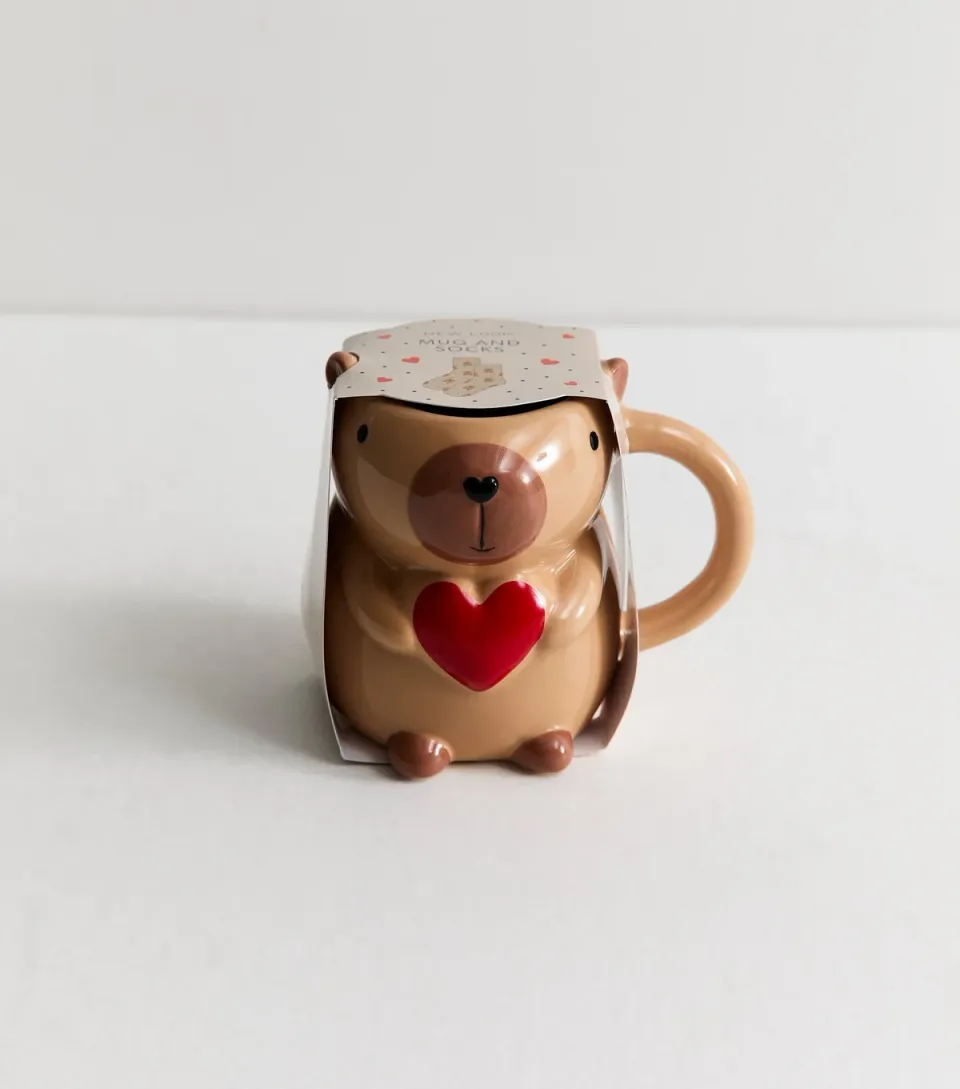 Brown Capybara Mug and Socks Set