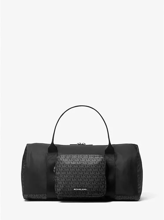 Tanner Nylon and Printed Signature Logo Weekender Bag