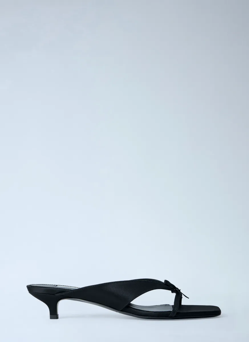 Bow Satin Sandals