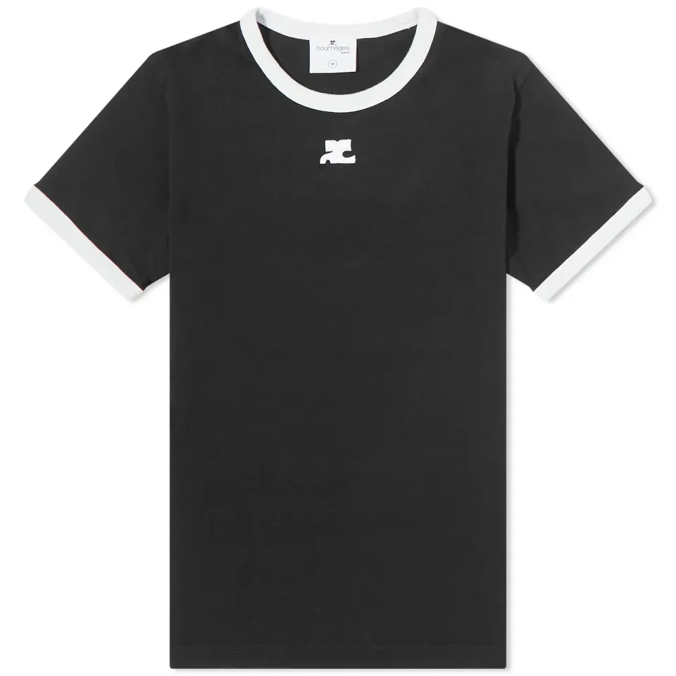 Courrèges Shrunken Ringer Logo T-Shirt