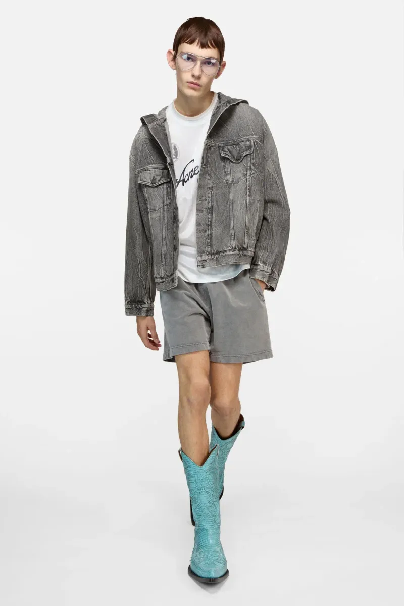 Denim jacket with hood