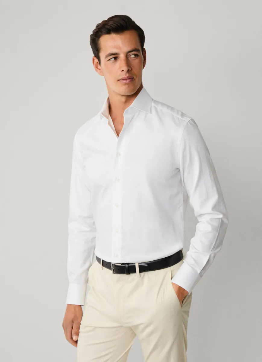 Tailored Fit Formal Herringbone Shirt