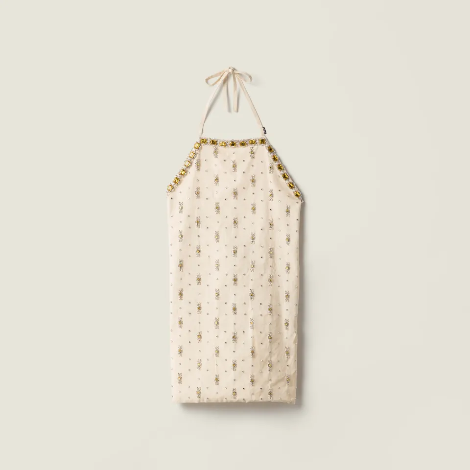 Embellished canvas apron