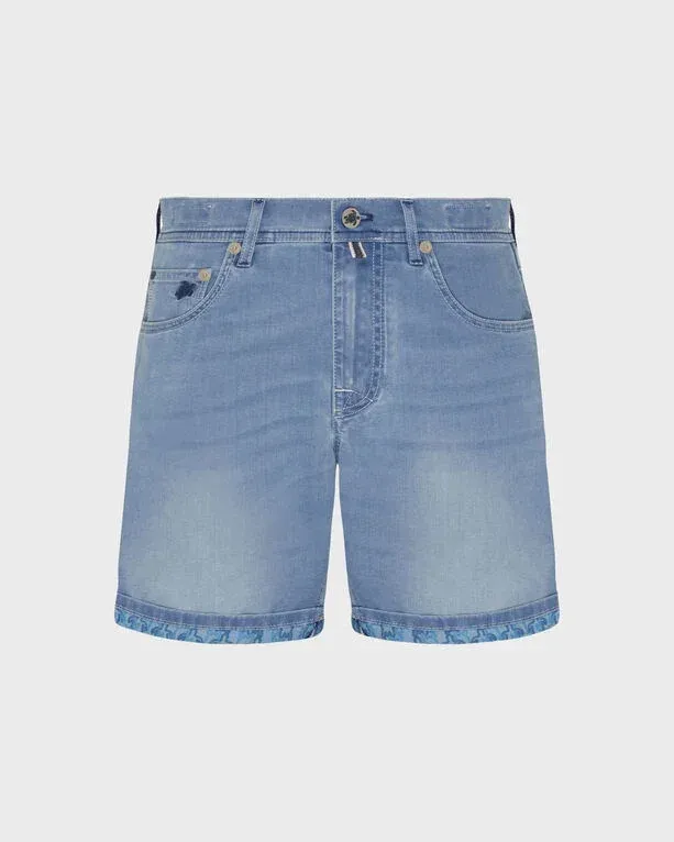Men Denim Bermuda Shorts Turtles Net