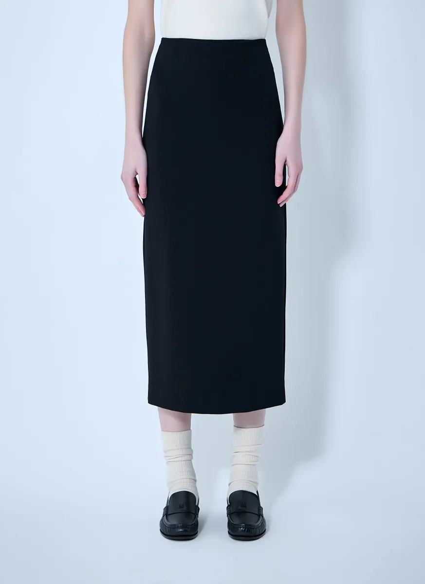 Compact Crêpe Jersey Midi Skirt