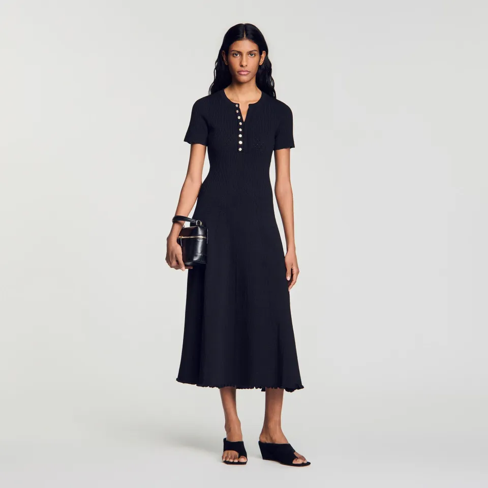 Ribbed knit maxi dress