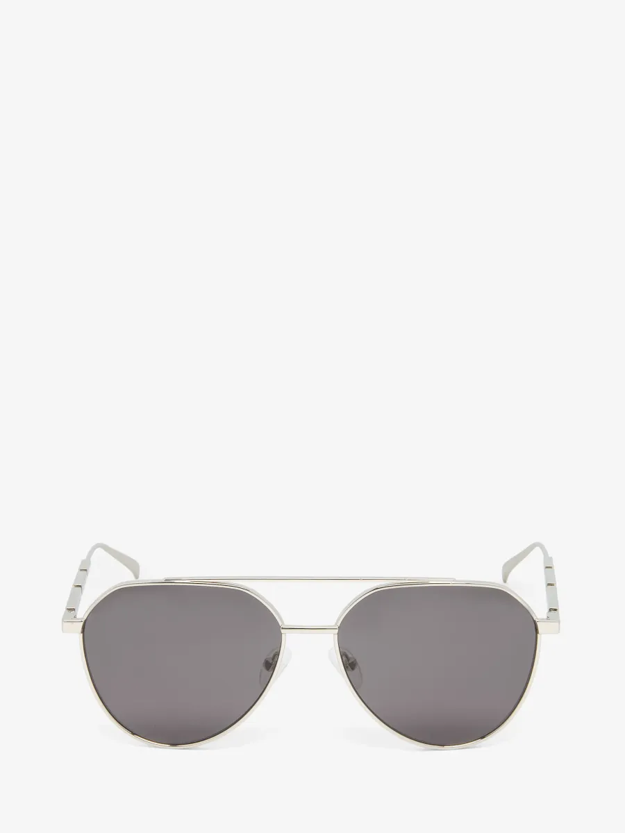 Metal Plaque Pilot Sunglasses