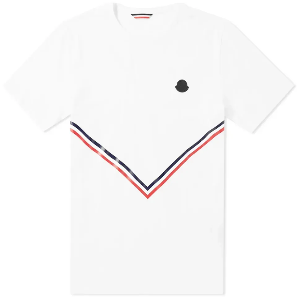 Tricolour Taping V Pattern Tee