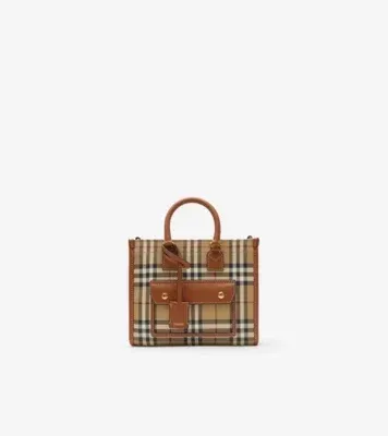 Mini Freya Tote in Archive beige/briar brown