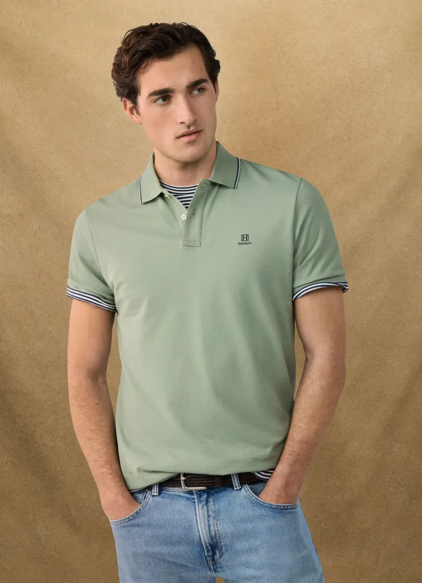 Classic Fit Short Sleeve Tipped Polo