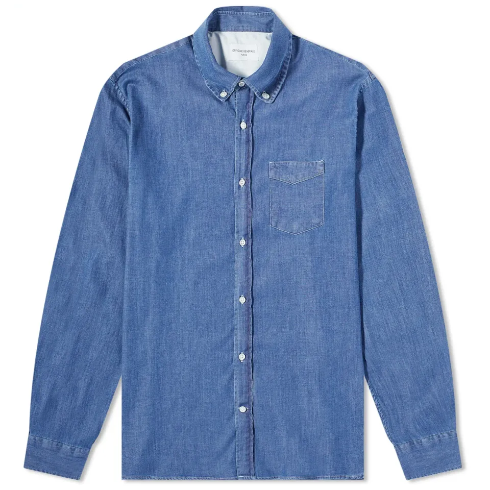 Officine Générale Button Down Denim Shirt