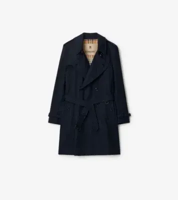 Mid-length Kensington Heritage Trench Coat in Coal blue - Men, Cotton Gabardine