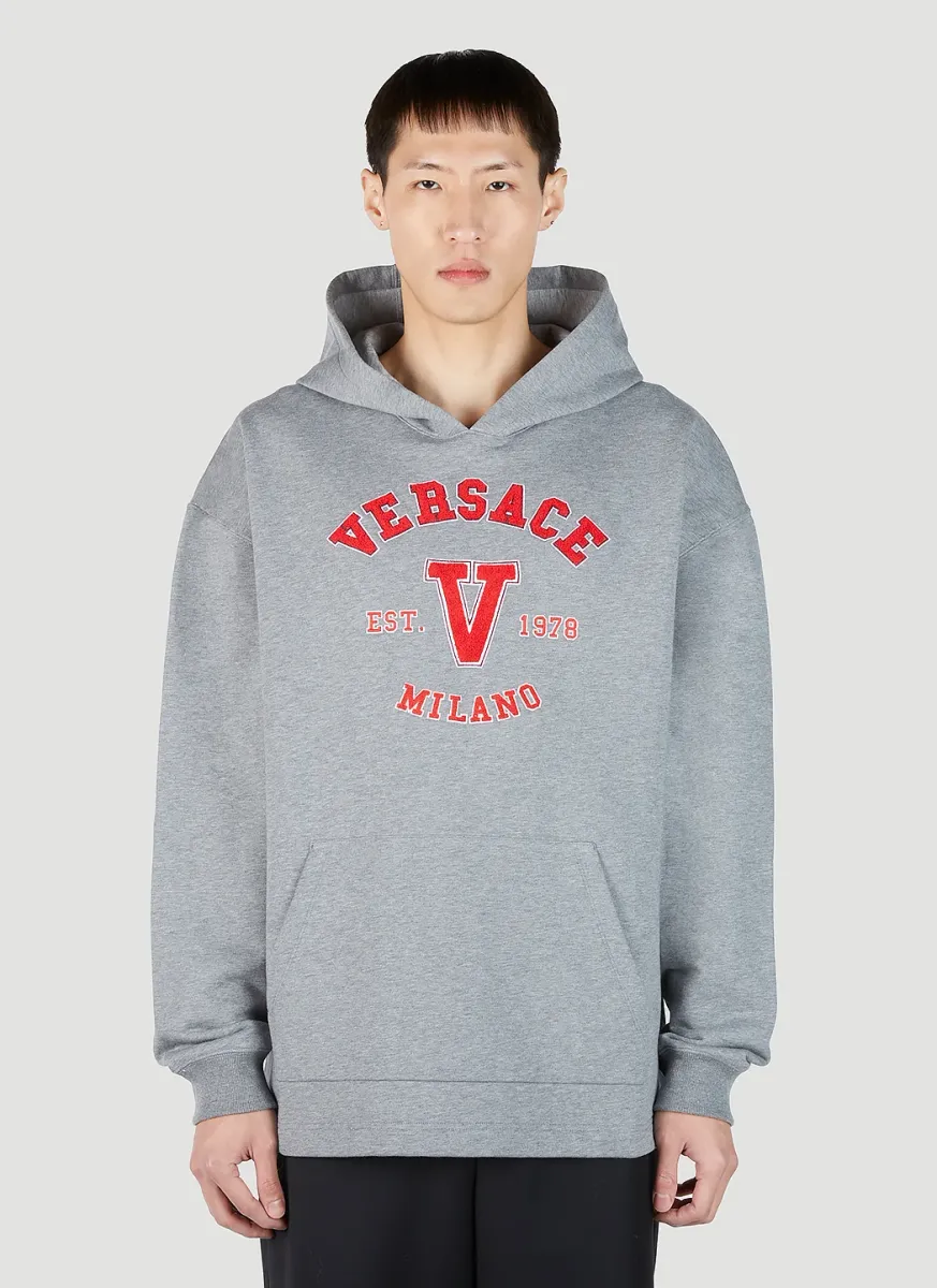 Varsity Logo Patch Hooded Sweatshirt