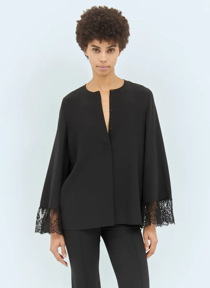 Collarless Fluid Blouse