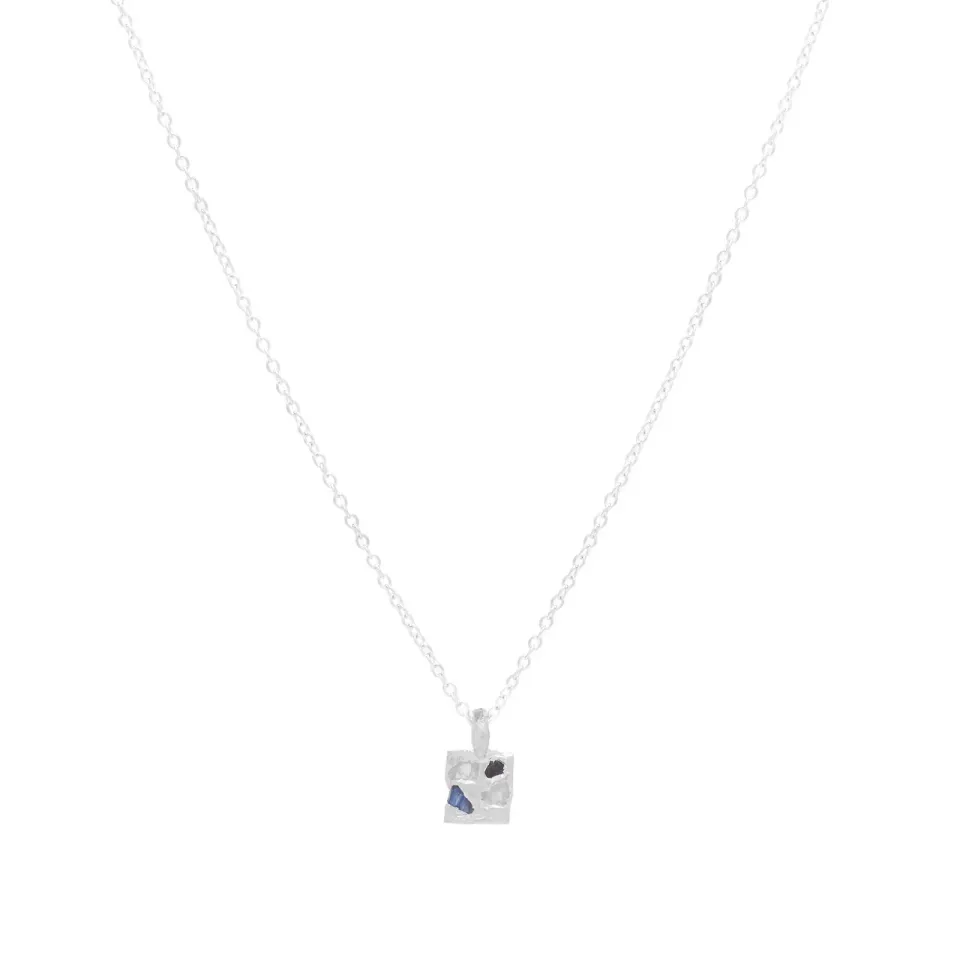 Raw Sapphire Square Necklace
