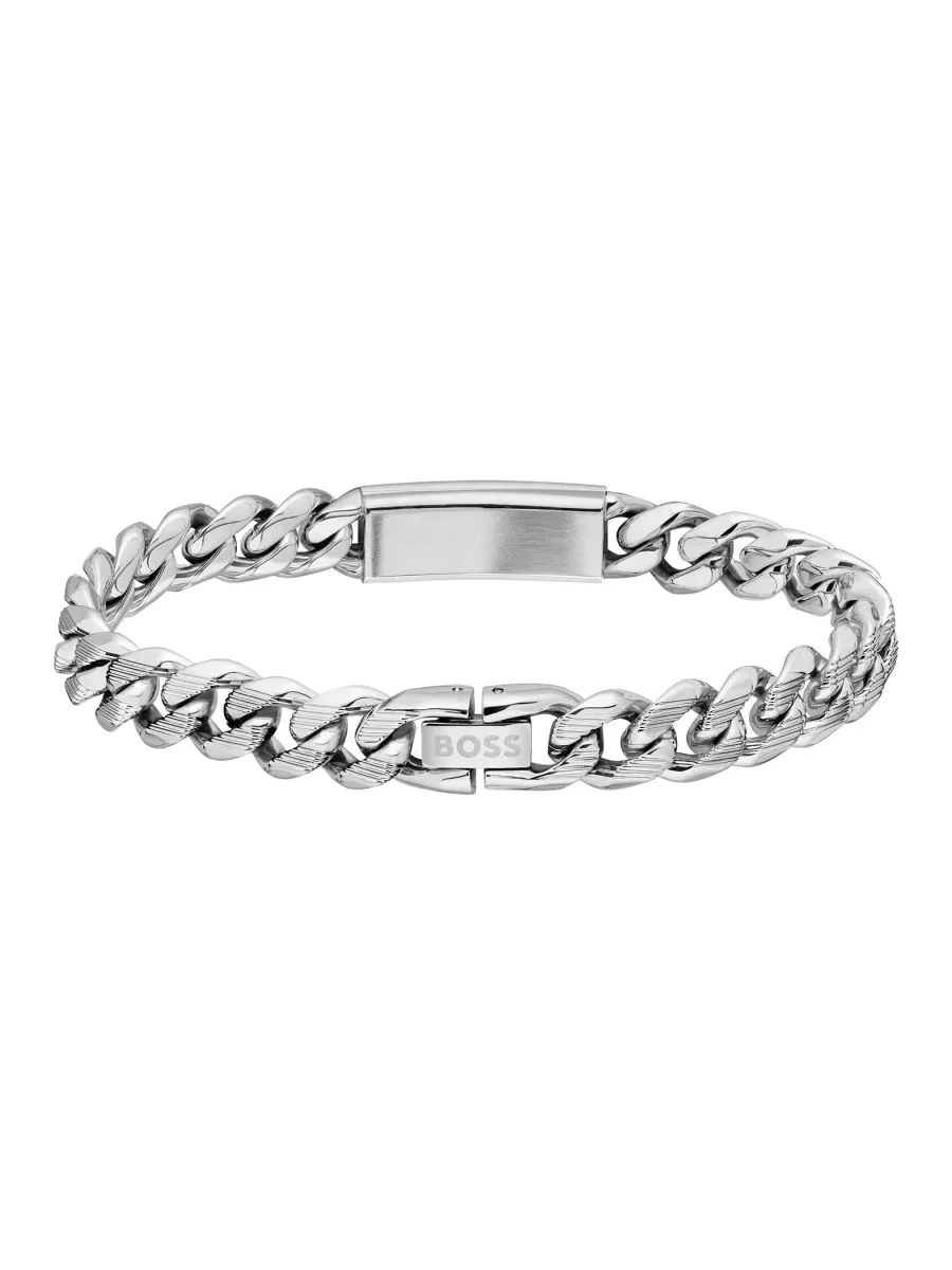 Shain With Logo Plate Bracelet