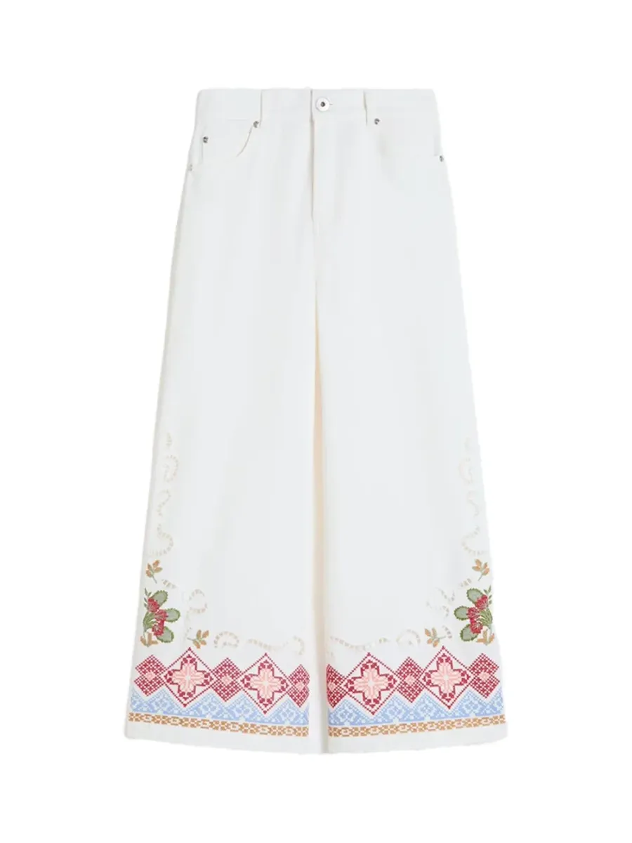 Cotton Bull Trousers White