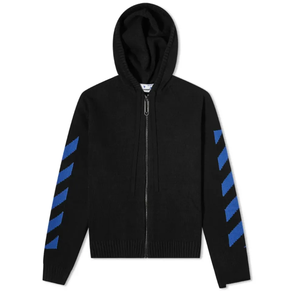 Diag Knit Zip Hoodie