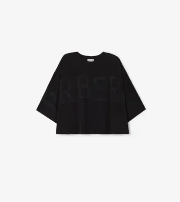 Logo Cotton Blend T-shirt in Black