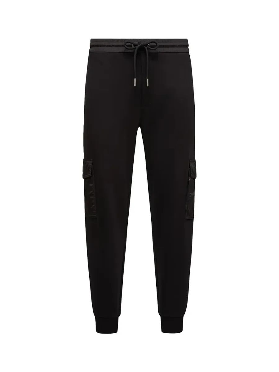 Men Cotton Blend Track Pants Black