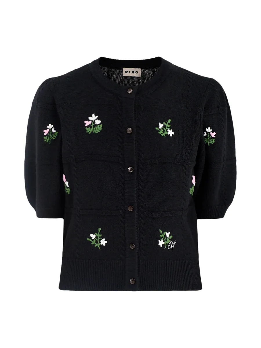 Minta Embroidered Merino Wool Cardigan