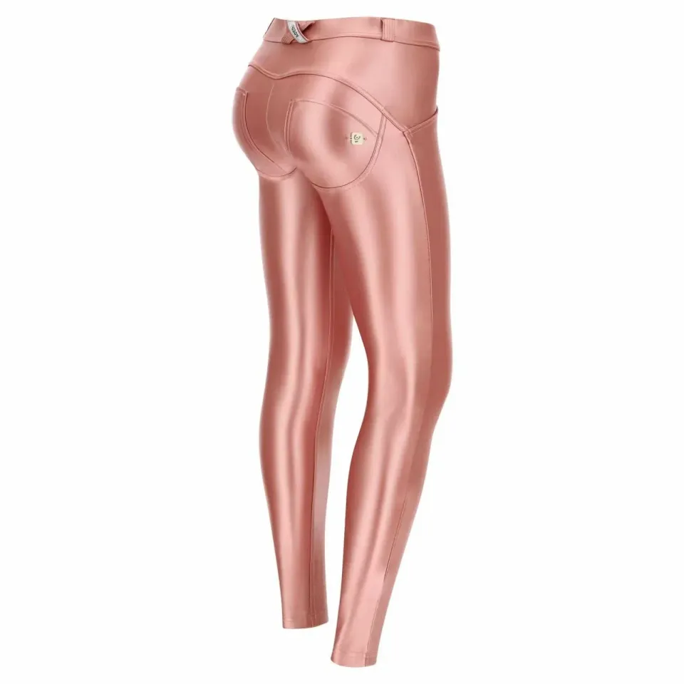 WRUP Metallic Faux Leather - Mid Rise - Full Length - Pink