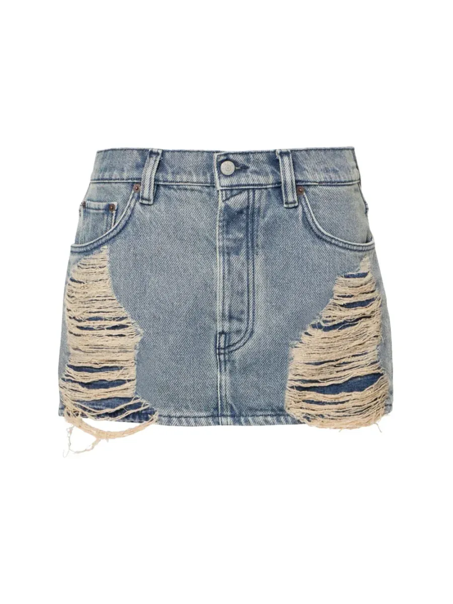 Women Macaria Denim Mini Skirt Blue
