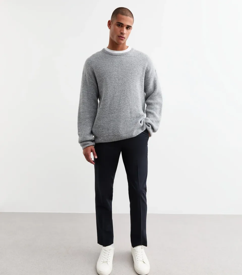 Men's Navy Regular Pressed Front Trousers