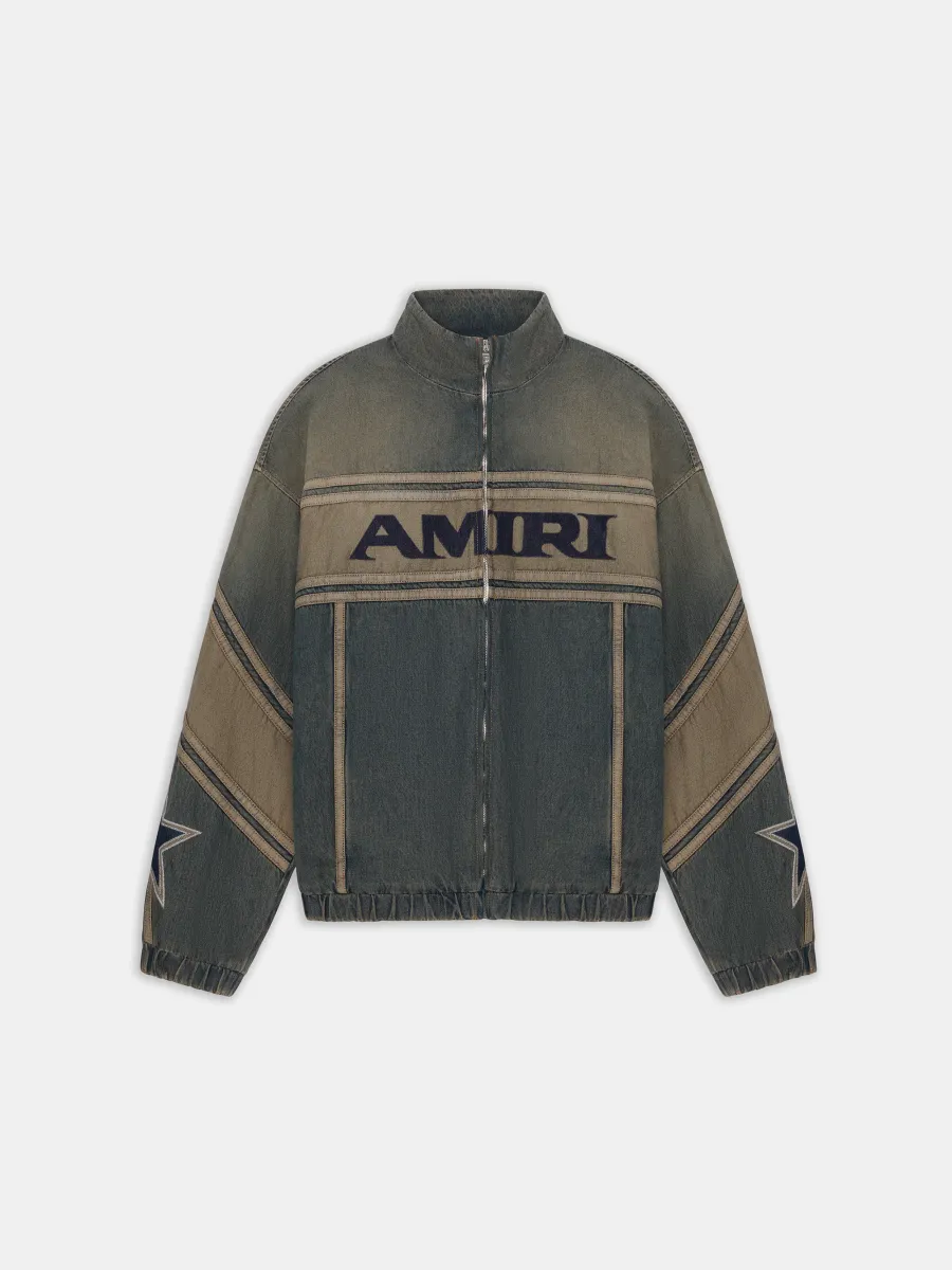 SPORT DENIM TRACK JACKET - Worn Slate